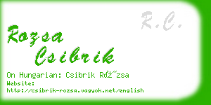 rozsa csibrik business card